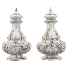 Antique Sterling Silver Salt Shakers, circa 1900
