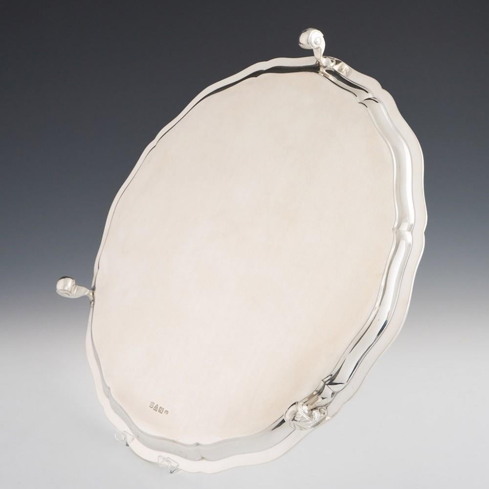 English Sterling Silver Salver Blackensee and Sons Chester, 1936 For Sale