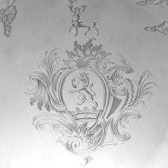 Large & Heavy George II Sterling Silver Salver by Charles Frederick Kandler 1748