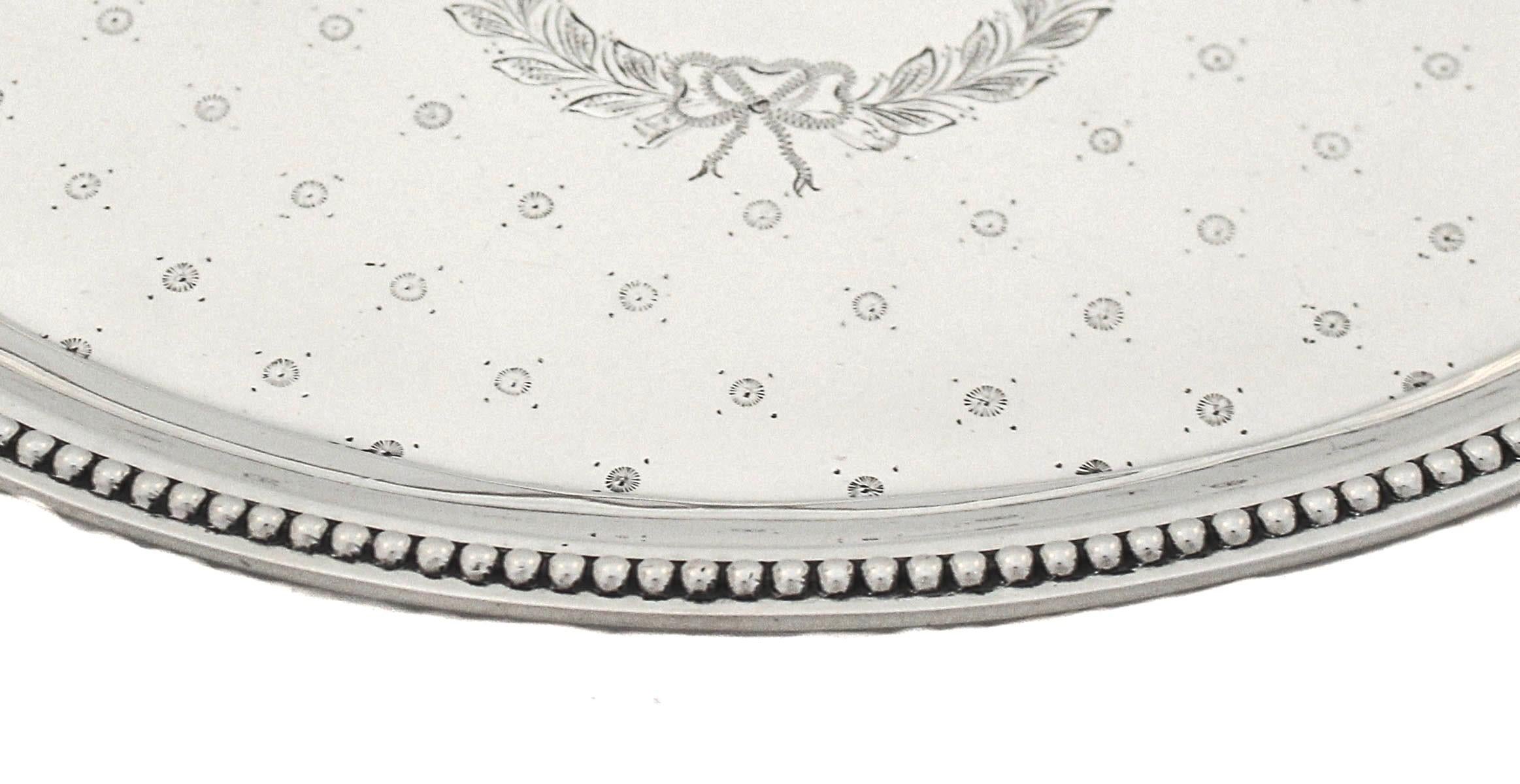 Sterling Silver Salver In Excellent Condition For Sale In Brooklyn, NY