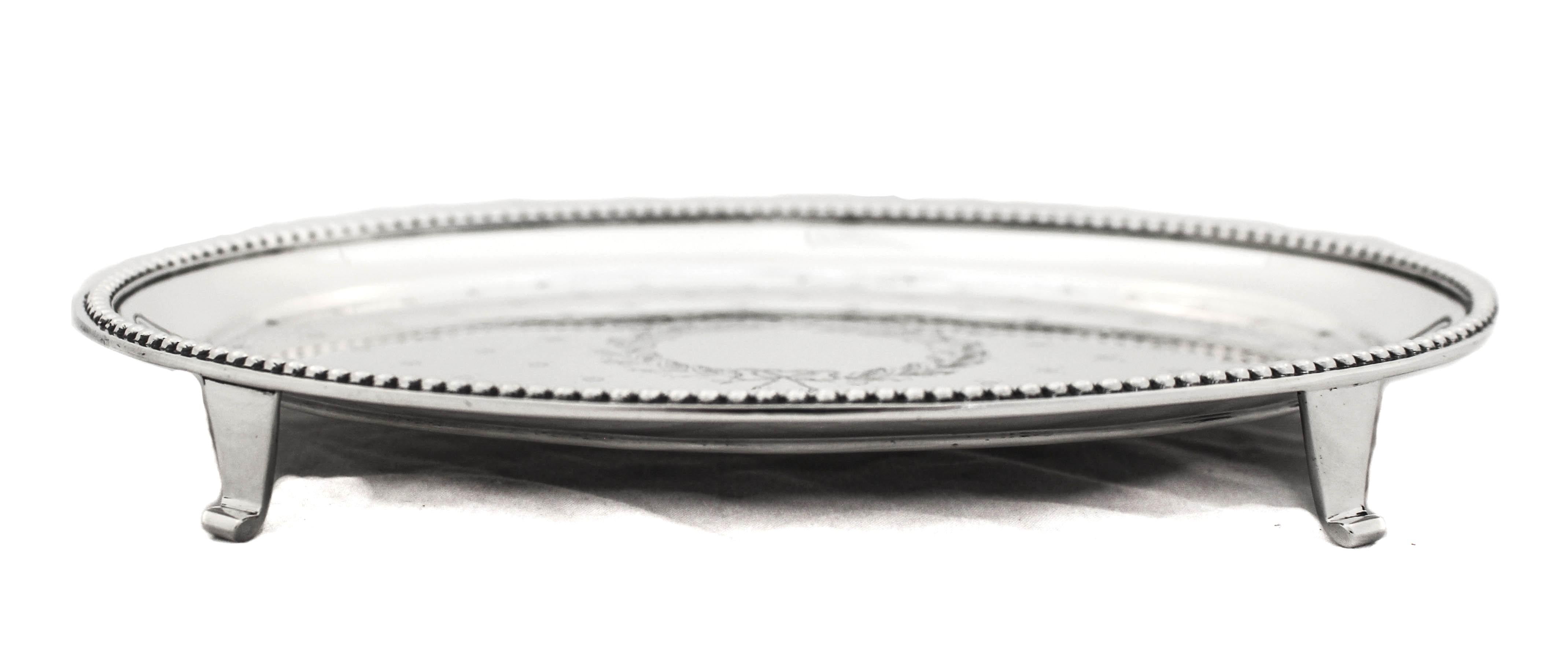 Mid-19th Century Sterling Silver Salver For Sale