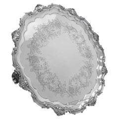 Benjamin Smith - 20 Inch Victorian Antique Sterling Silver Salver - London 1844