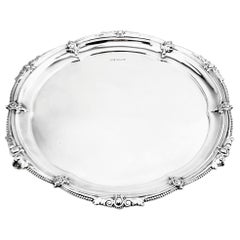 Sterling Silver Salver / Tray / Platter 1924 12.25 inches