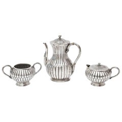 Sterling Silver Sanborn Tea and Coffee Service Mid-Century Modern