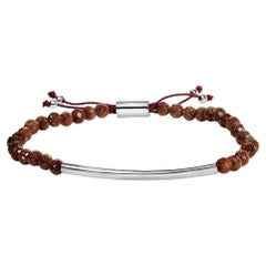 Sterling Silver Sand Bead Station Bracelet Bolo