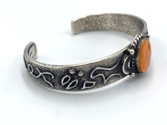 Sterling Silber Sandcast Armband von Navajo Silversmith Kirk Smith (JSW469)