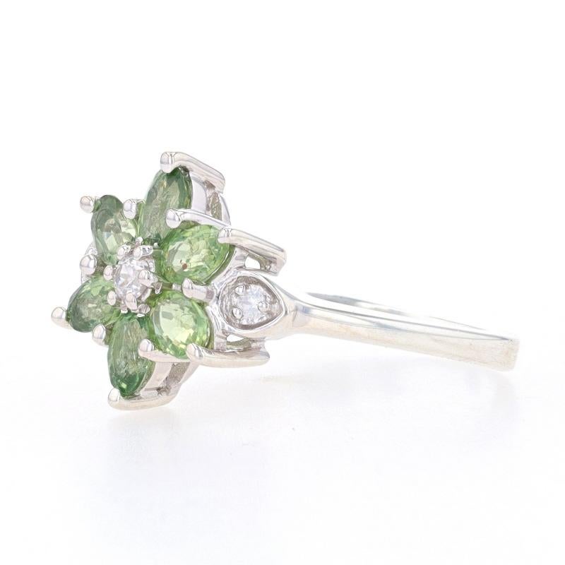 Sterling Silber Saphir Cluster Cocktail Halo Ring - 925 Oval 2,25ctw Blume im Zustand „Hervorragend“ in Greensboro, NC