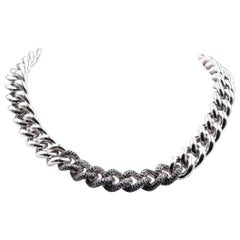 Sterling Silver Sapphire Cuban Link Necklace