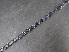 Bracciale tennis in argento 925 con zaffiro, 7,5 pollici