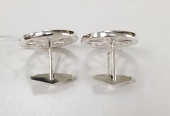 Sterling Silver Sapphire "Wagon" Wheel Cufflinks