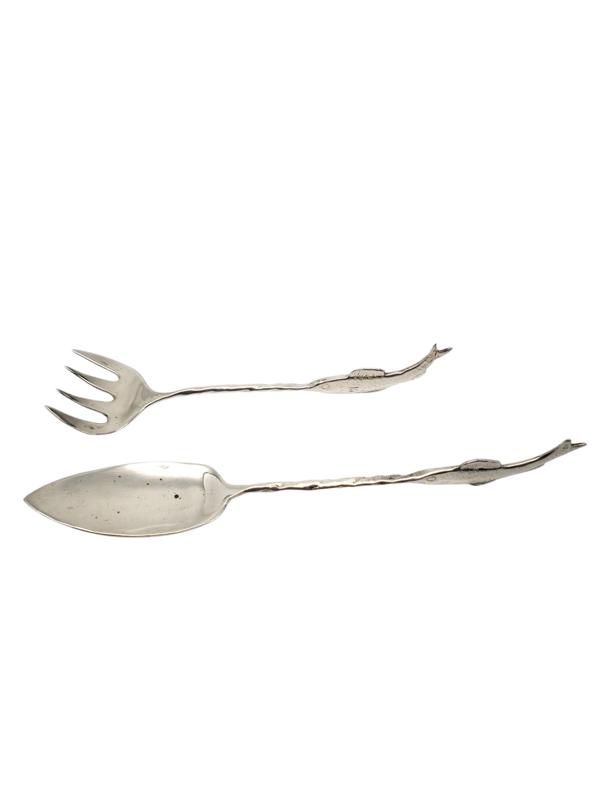 Sterling Silver Sardine Fork & Spoon Serving Set #22641 In Good Condition For Sale In Washington Depot, CT