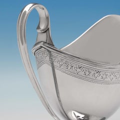 Neoclassical George III Antique Sterling Silver Sauce Boat by James Young 1790