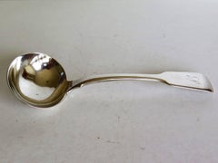 London 1838 Sterling Silver Sauce Ladle or Fiddle Back Spoon by Charles Boyton