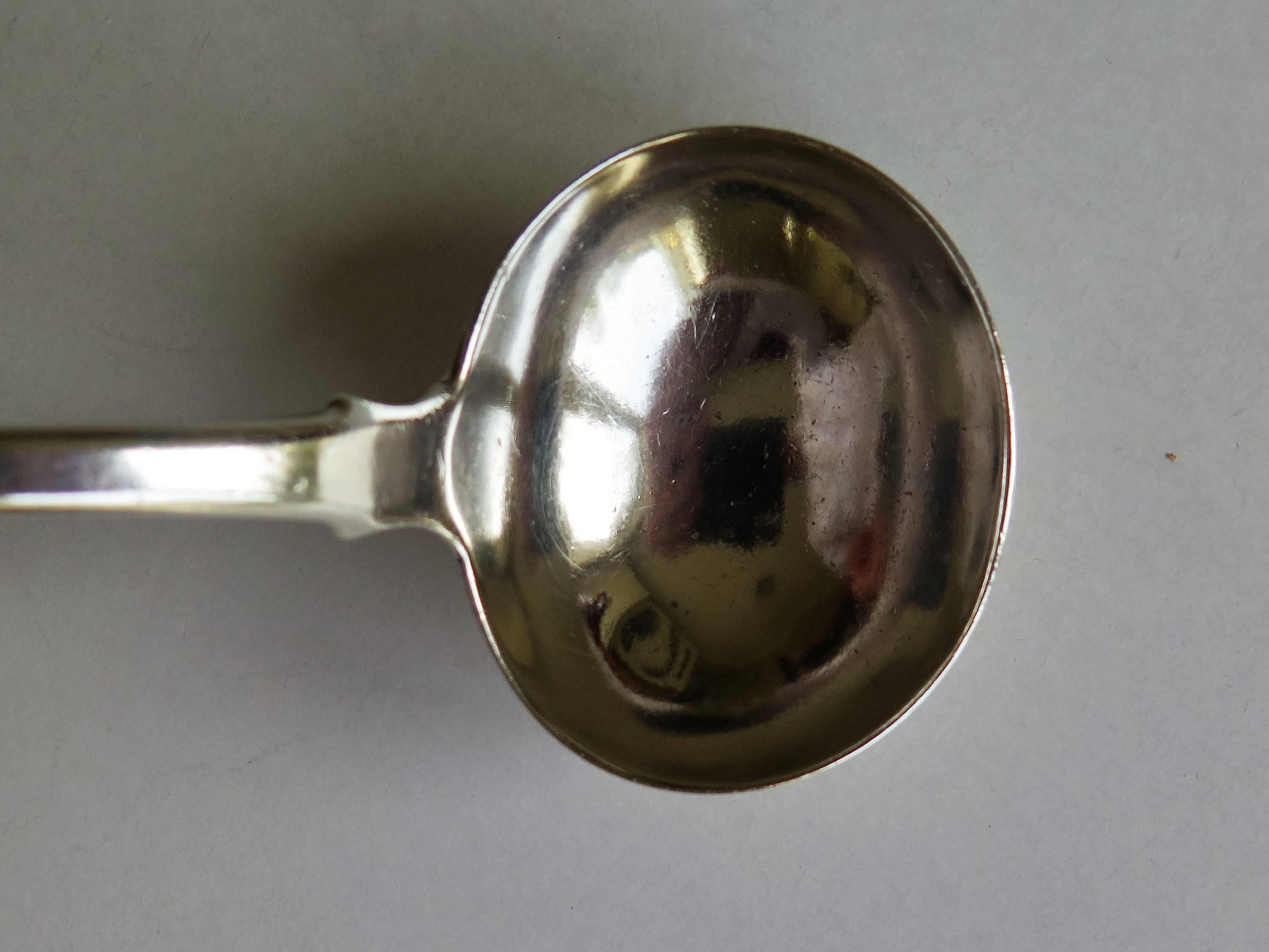 Early Victorian London 1838 Sterling Silver Sauce Ladle or Fiddle Back Spoon by Charles Boyton For Sale