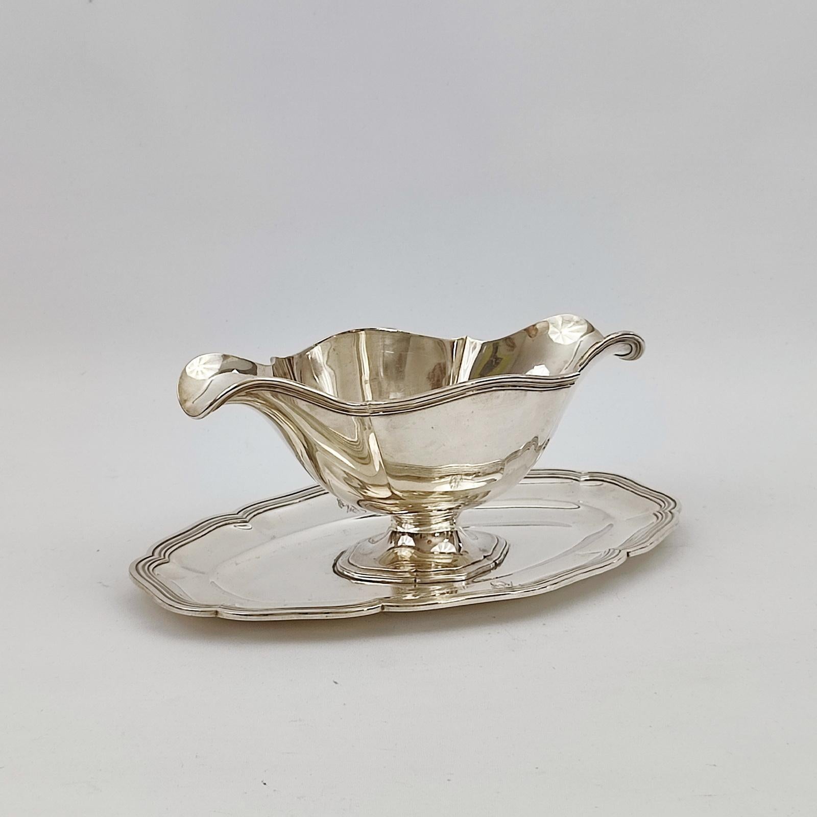 Sterling Silver Sauceboat by Leon Lapar, France, 19th Century In Excellent Condition For Sale In Bochum, NRW