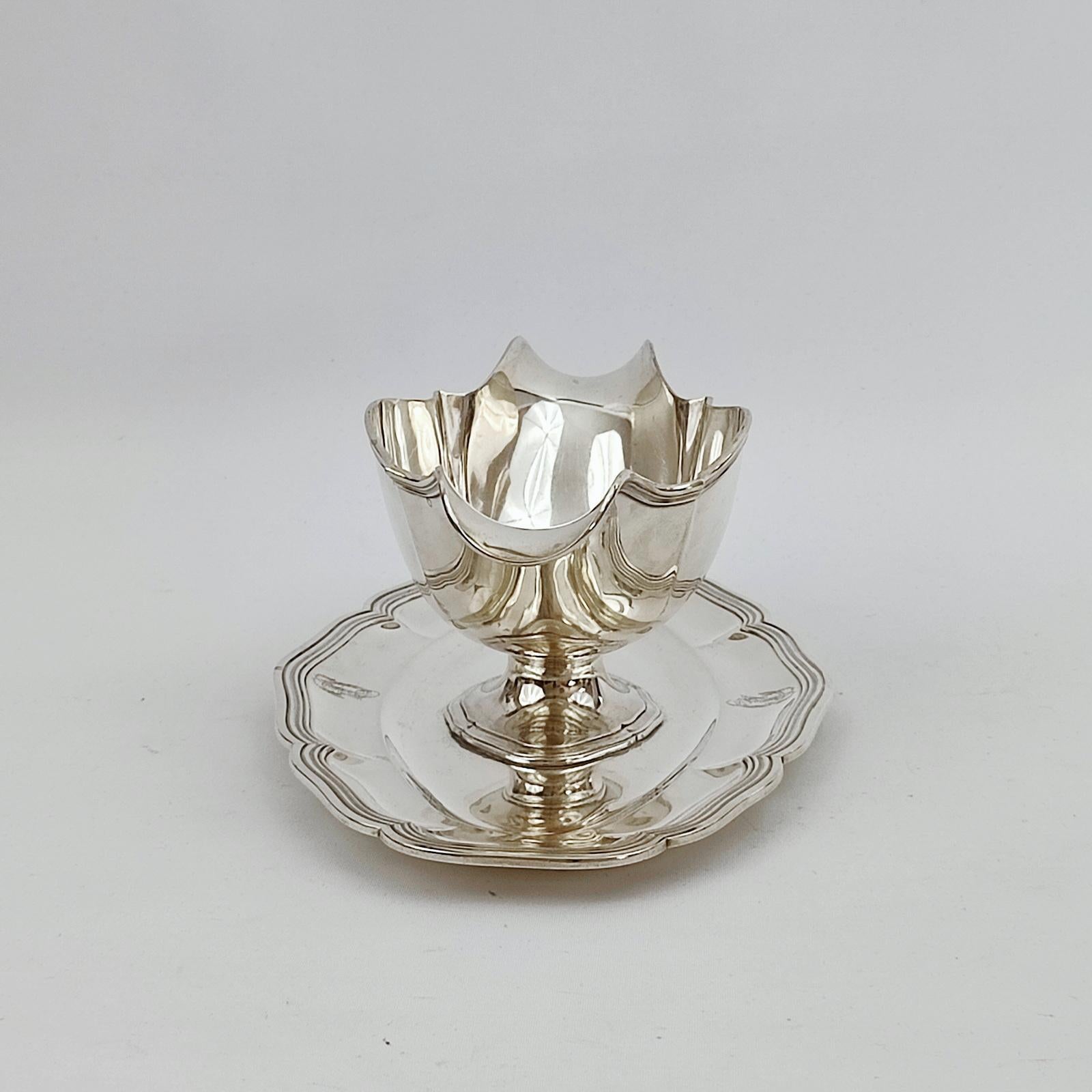 Sterling Silver Sauceboat by Leon Lapar, France, 19th Century For Sale 1