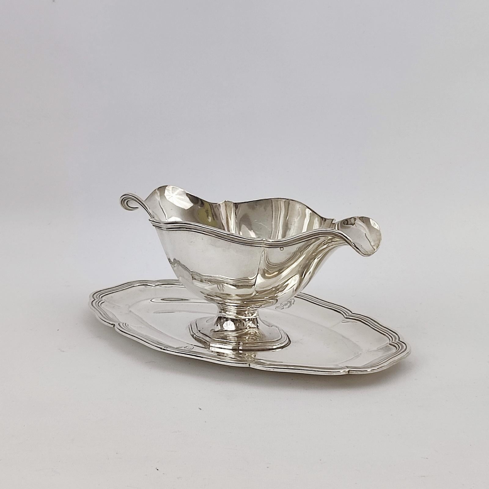 Sterling Silver Sauceboat by Leon Lapar, France, 19th Century For Sale 2