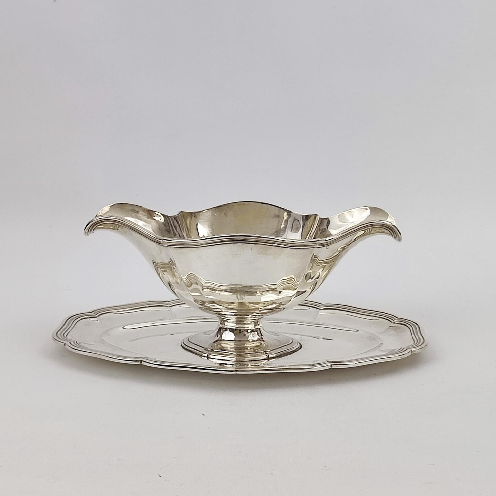 Sterling Silver Sauceboat by Leon Lapar, France, 19th Century For Sale 3