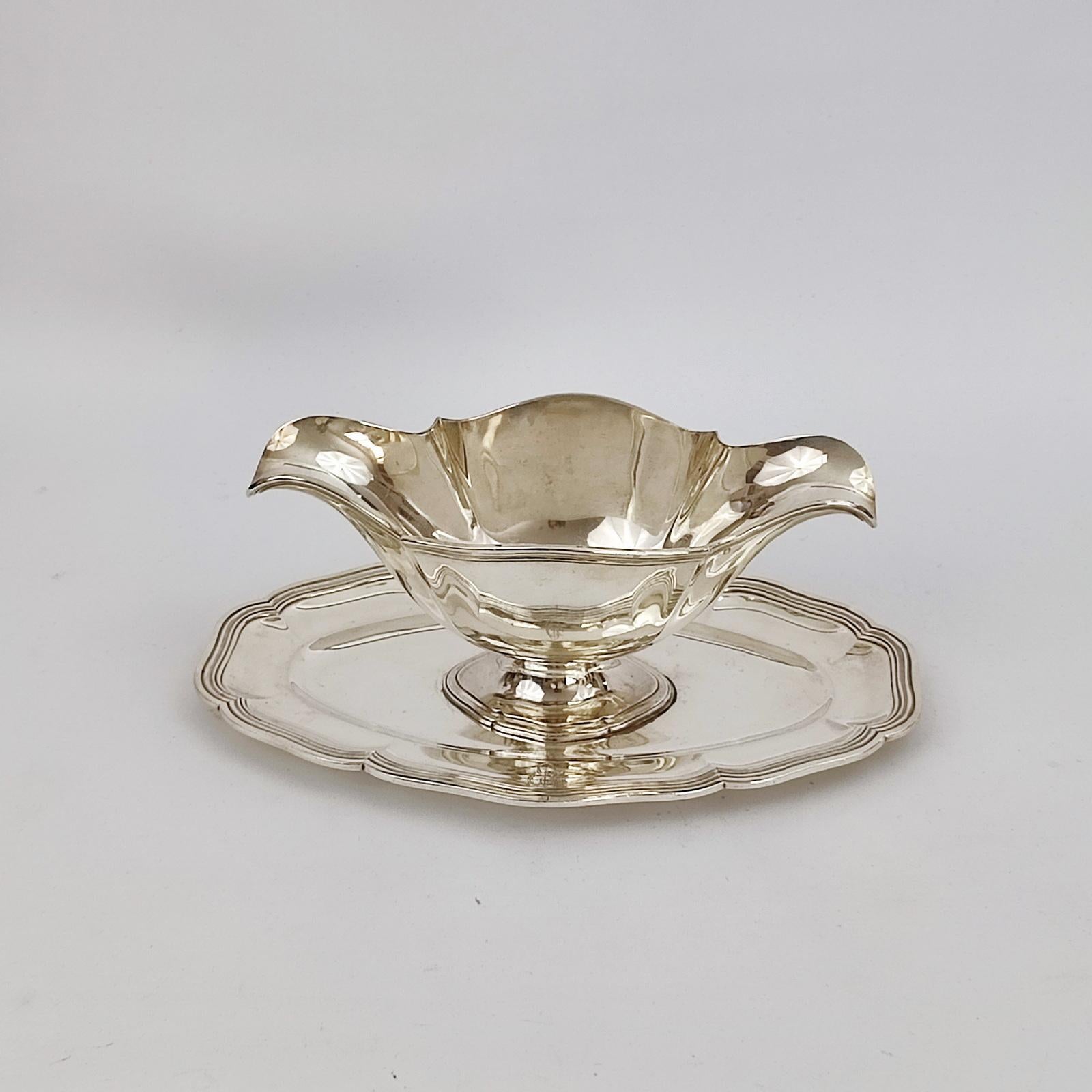 Sterling Silver Sauceboat by Leon Lapar, France, 19th Century For Sale 4
