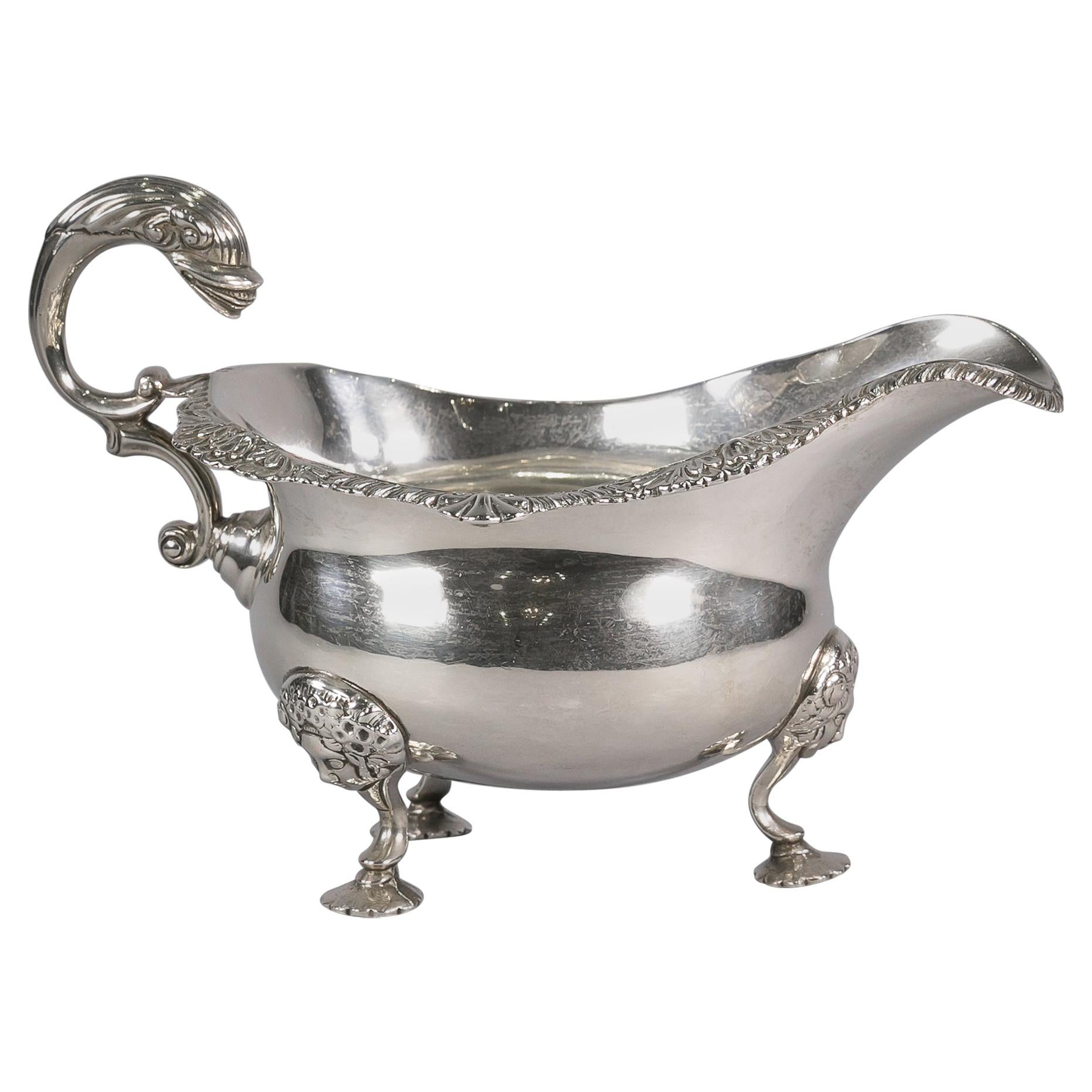 Sterling Silver Sauceboat, circa 1920 For Sale