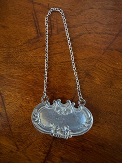 Sterling Silver "Scotch" Decanter Label, Early 20th Century