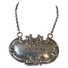 Sterling Silver "Scotch" Decanter Label, Early 20th Century