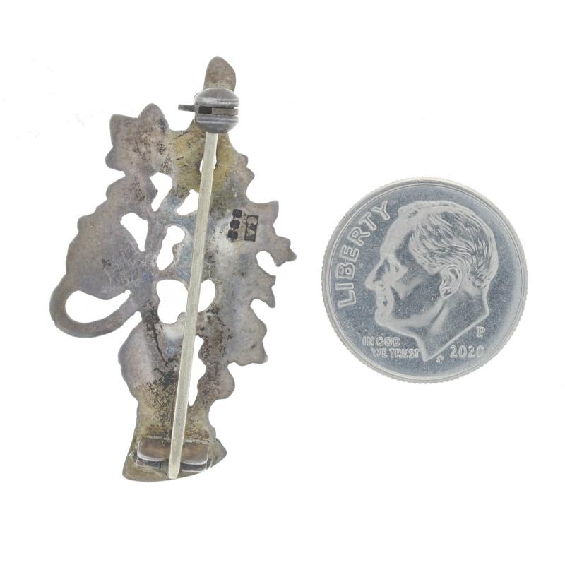 Women's Sterling Silver Scottish Thistle Brooch - 925 Edinburgh, Scotland Pin For Sale