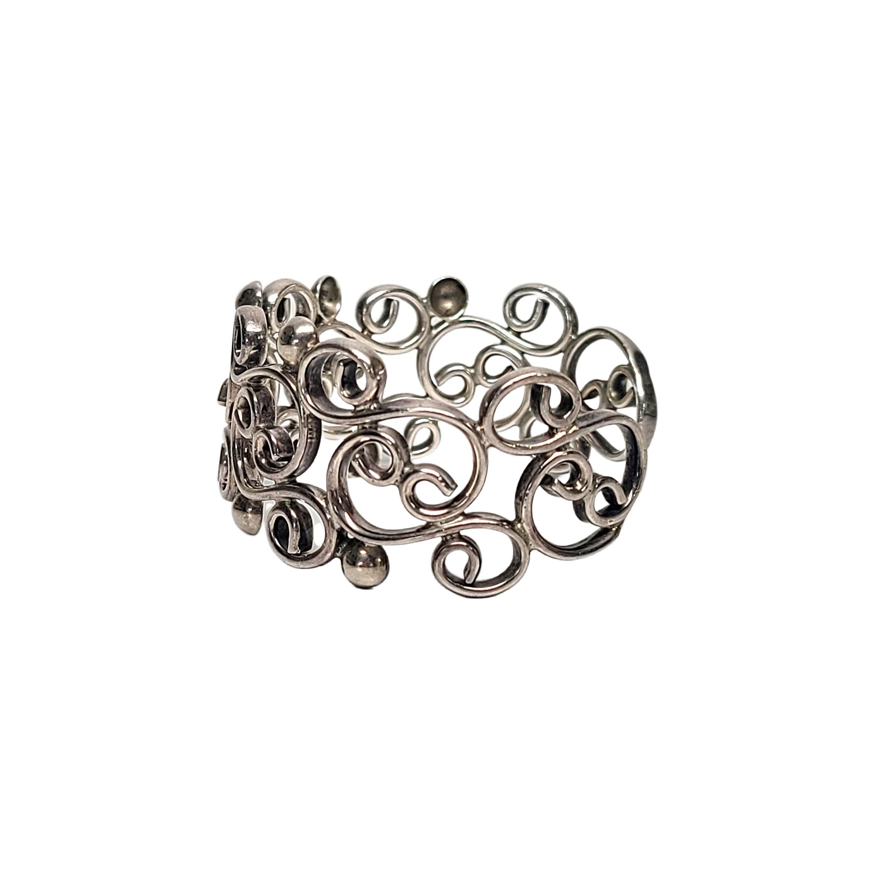 Sterling Silver Scroll Cuff Bracelet In Good Condition In Washington Depot, CT