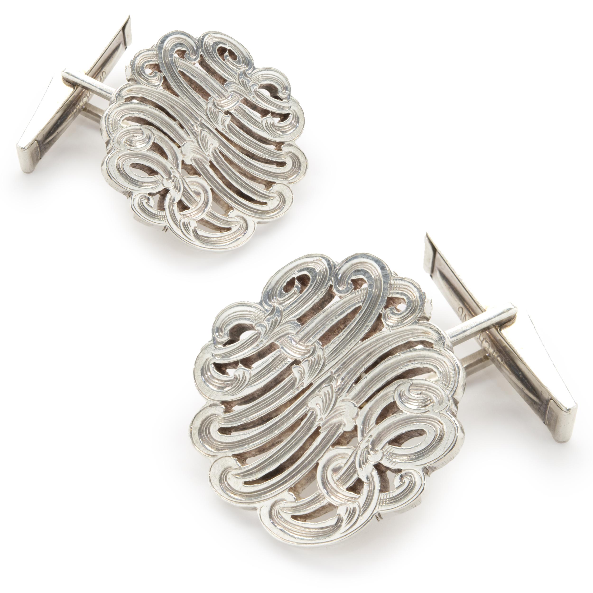 Material: sterling silver
Dimensions: cufflinks measure 22.5mm 
Weight: 14.94 grams