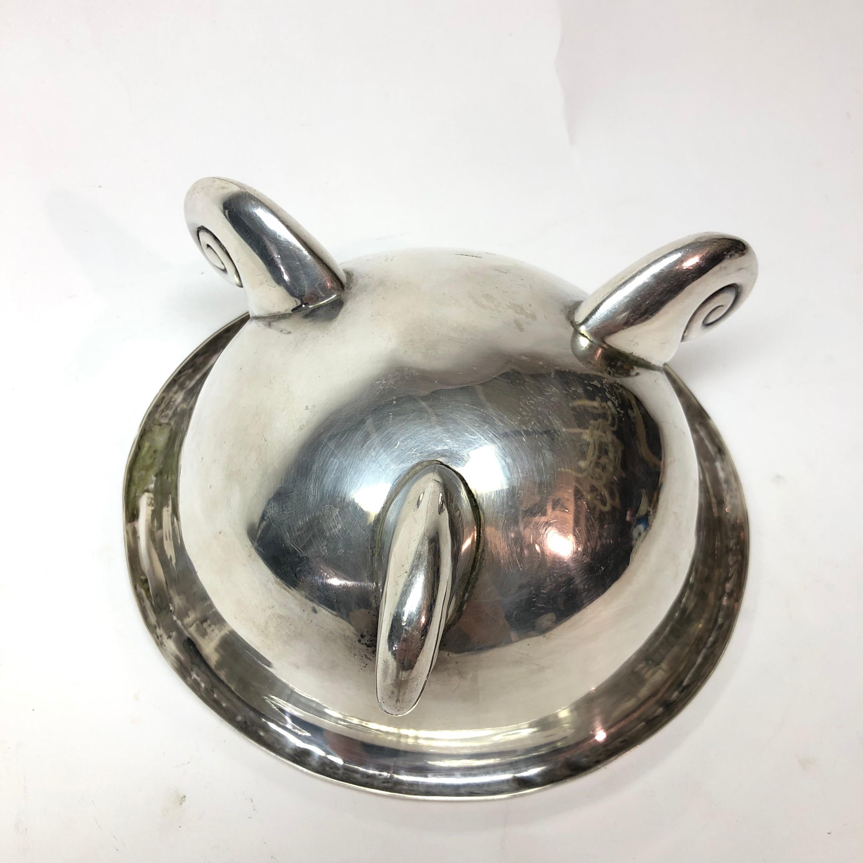 20th Century Sterling Silver Scroll-Footed Bowl