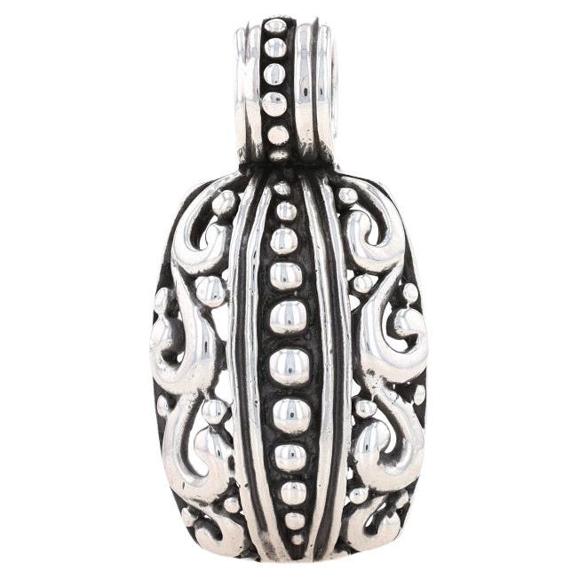 Sterling Silver Scrollwork Dots Pendant - 925