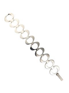 Pulsera de plata de ley con eslabones ovalados esculturales n.º 24668