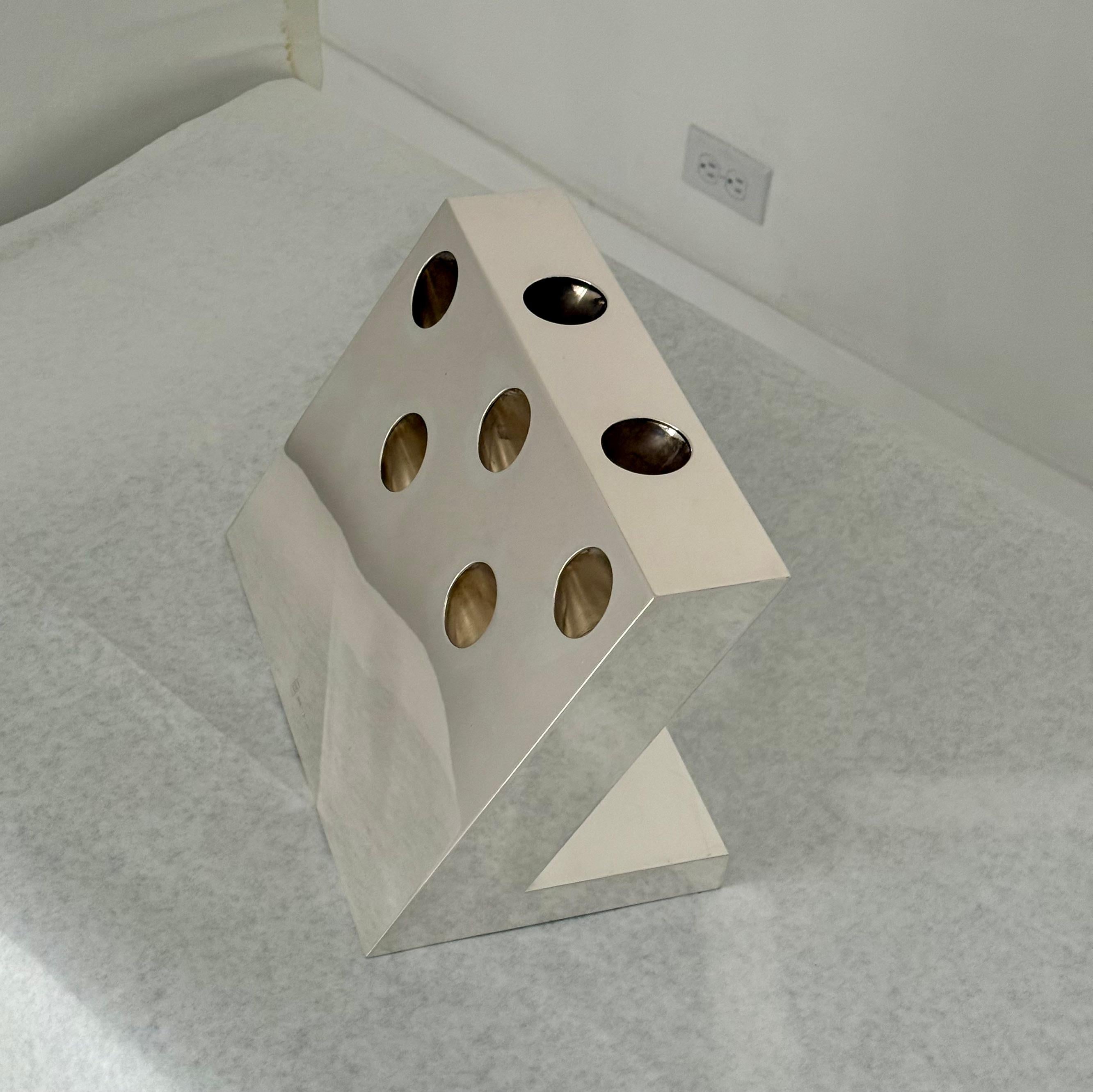 Italiano Sterling Silver Sculptural Vessel by Marco Zanini for Pampaloni, Italy in vendita