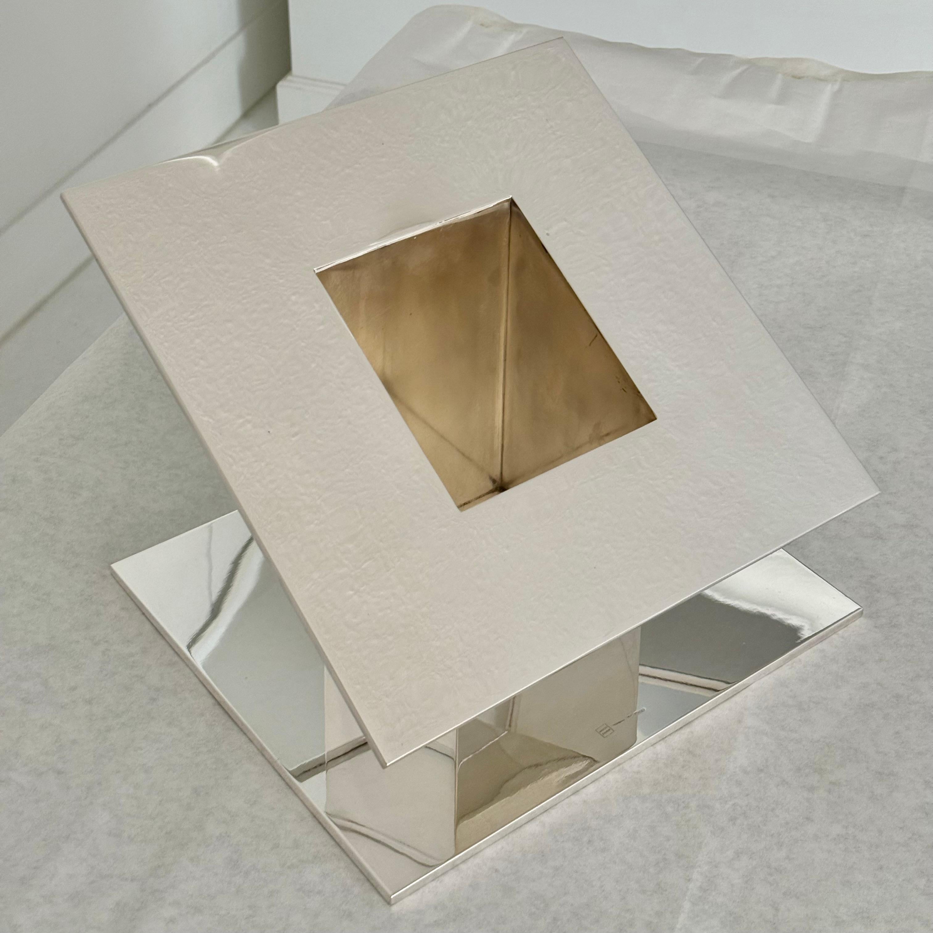 Lucidato Sterling Silver Sculptural Vessel by Marco Zanini for Pampaloni, Italy in vendita