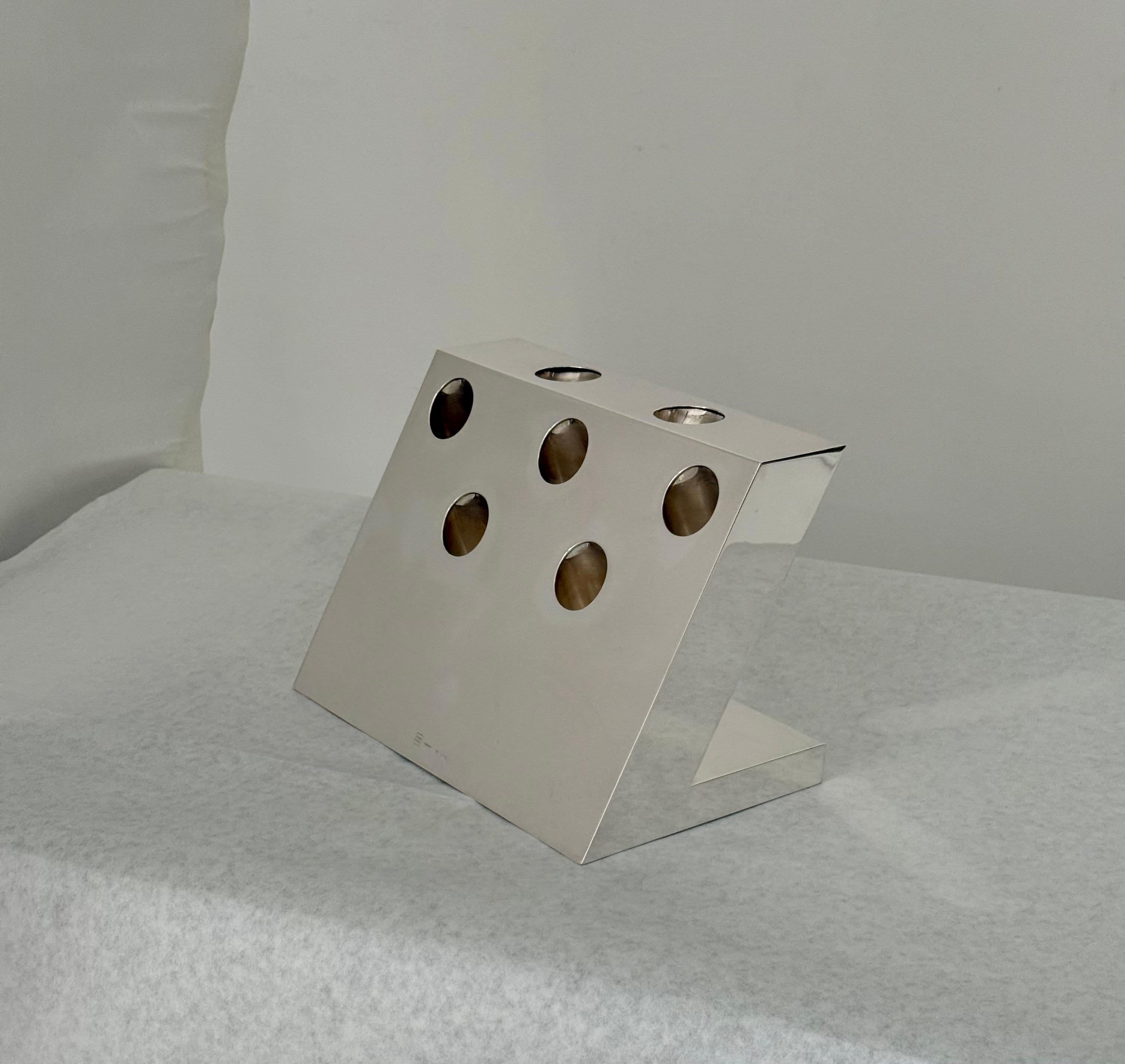 Lucidato Sterling Silver Sculptural Vessel by Marco Zanini for Pampaloni, Italy in vendita