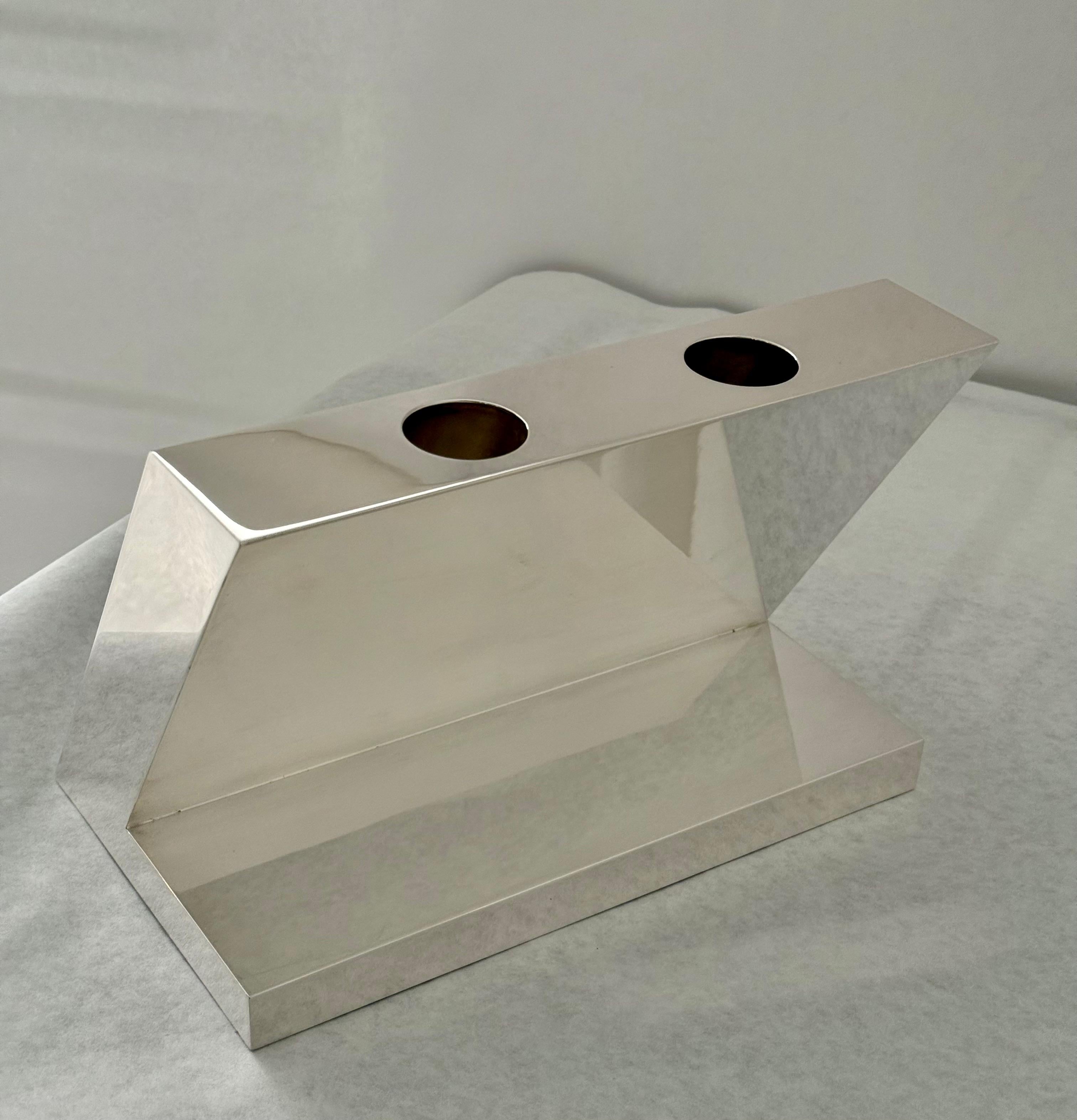 Sterling Silver Sculptural Vessel by Marco Zanini for Pampaloni, Italy in vendita 1