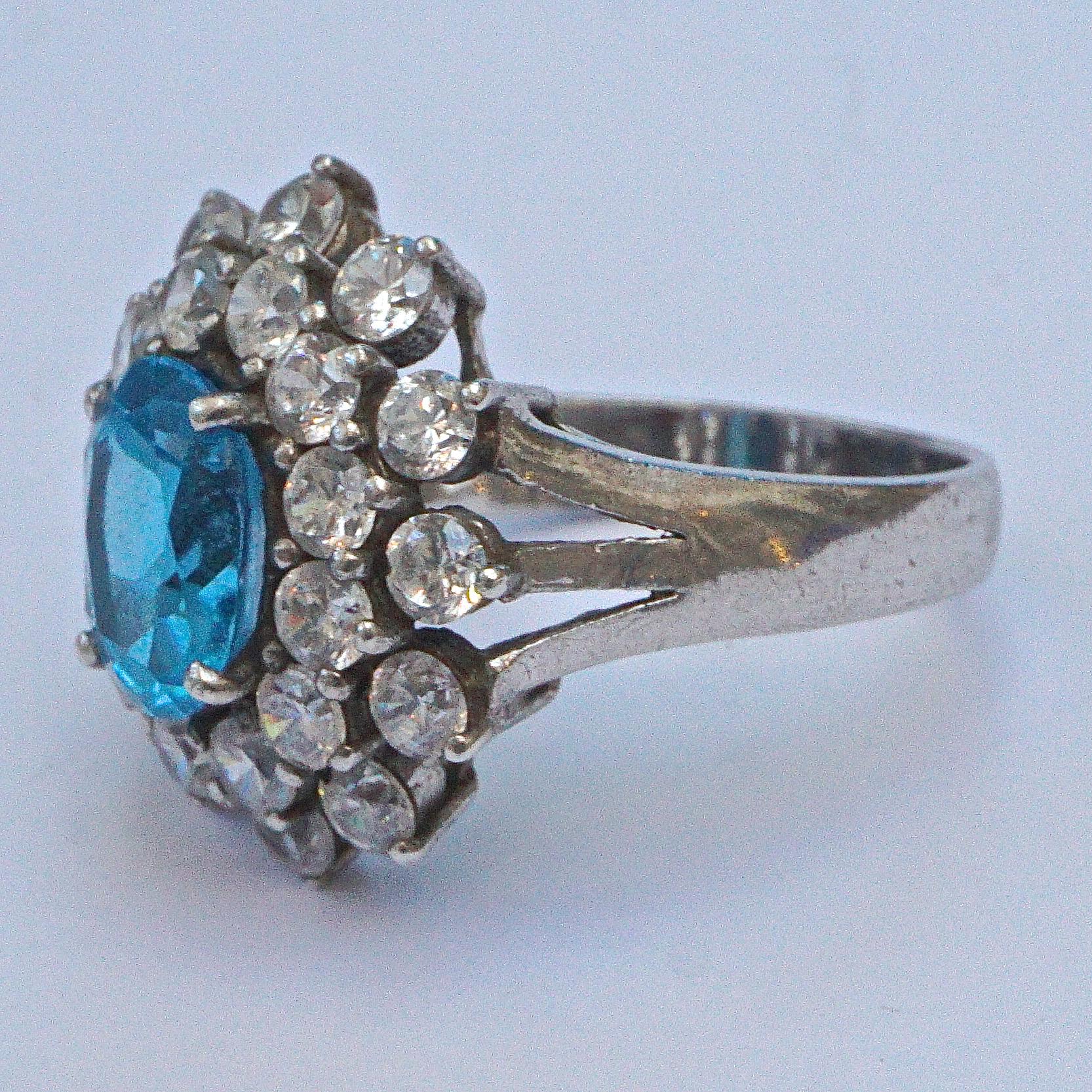 blue rhinestone ring