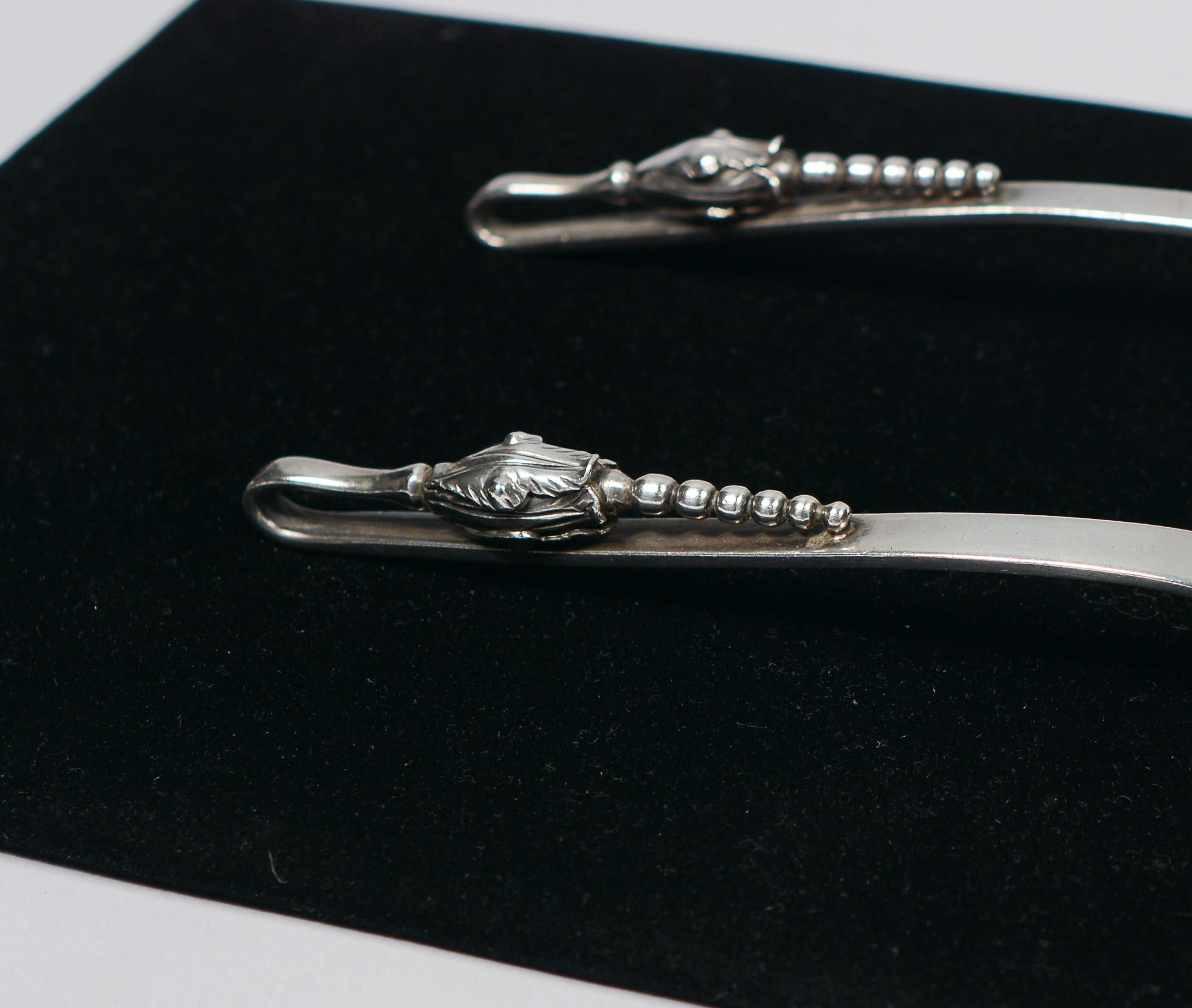 20th Century Sterling Silver Serving Fork and Spoon by Sanborns Mexico For Sale