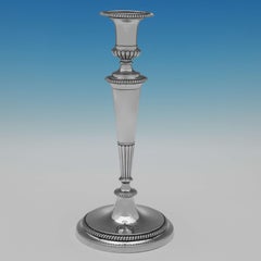 Set of 4 George III Antique Sterling Silver Candlesticks - John Scofield 1798