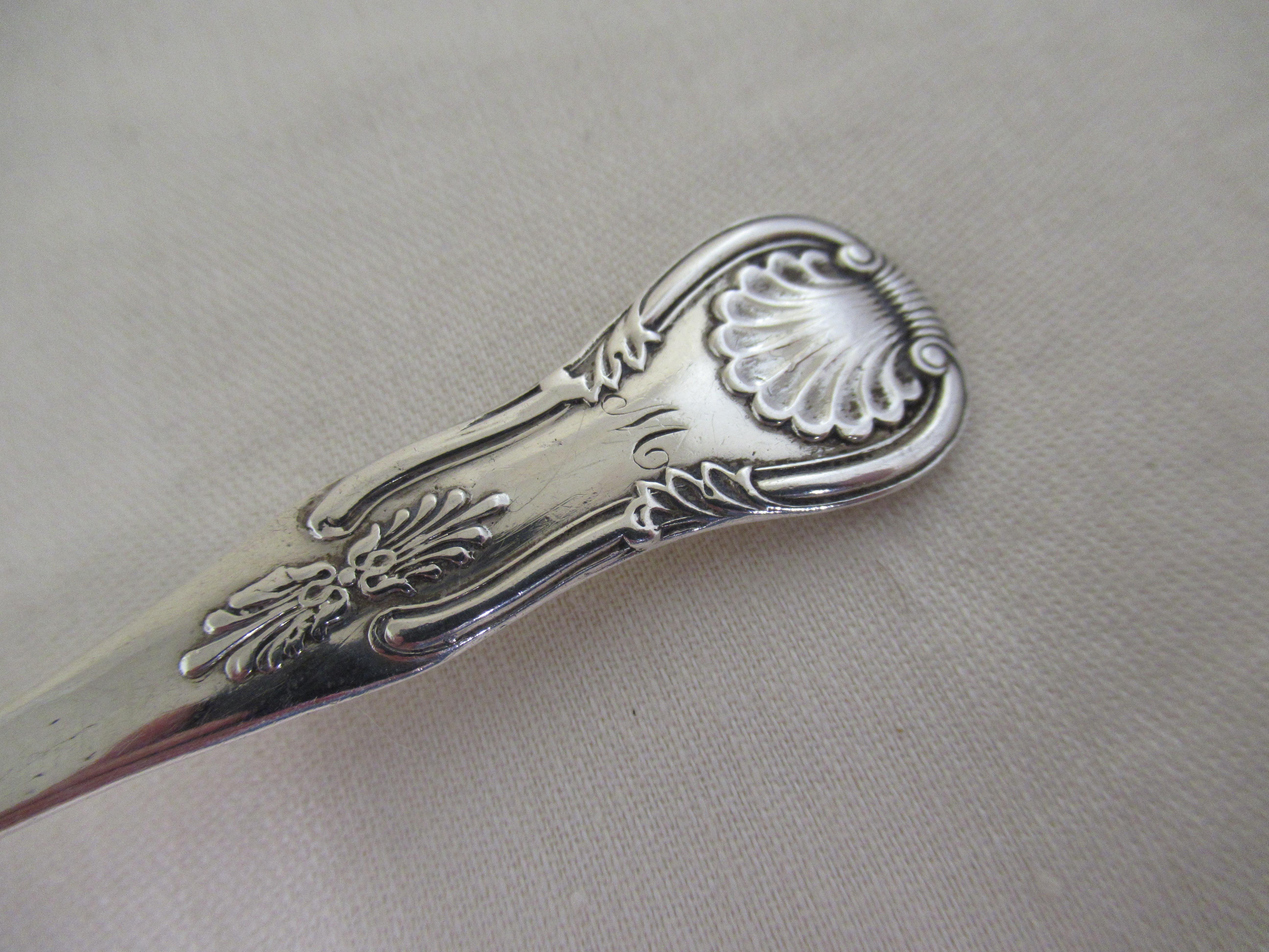 Sterling Silver, Set of 5 Kings Pattern Teaspoons, Hallmarked, Edinburgh 1847 1