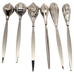 Vintage Sterling Silver Set Of 6 Cocktail Picks Signed TC #19694