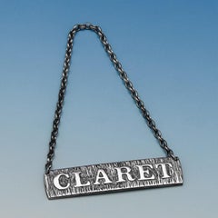 Mid Century Modern Style Sterling Silver Set of 6 Decanter Labels by Brian Cain