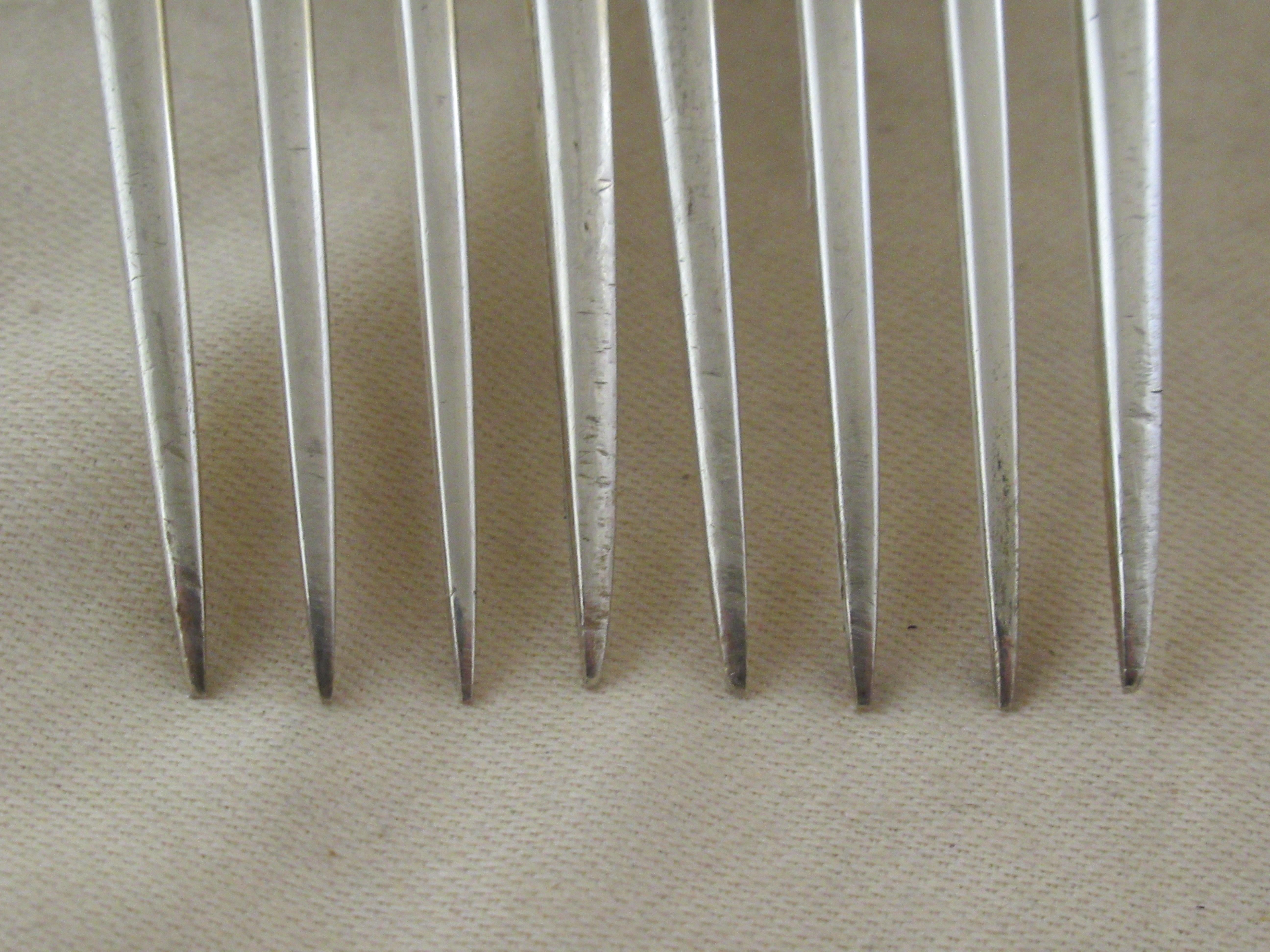 Early 20th Century Sterling Silver Set of 6 King's Pattern Table Forks Hallmarked, Sheffield, 1904