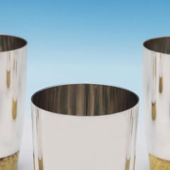 Set di 8 bicchieri d'argento con effetto corteccia o tazze Mint Julep - Stuart Devlin 1972