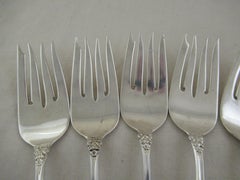 STERLING SILVER Set of 8 SWEETMEAT or CAKE FORKS - PRELUDE by INTERNATIONAL