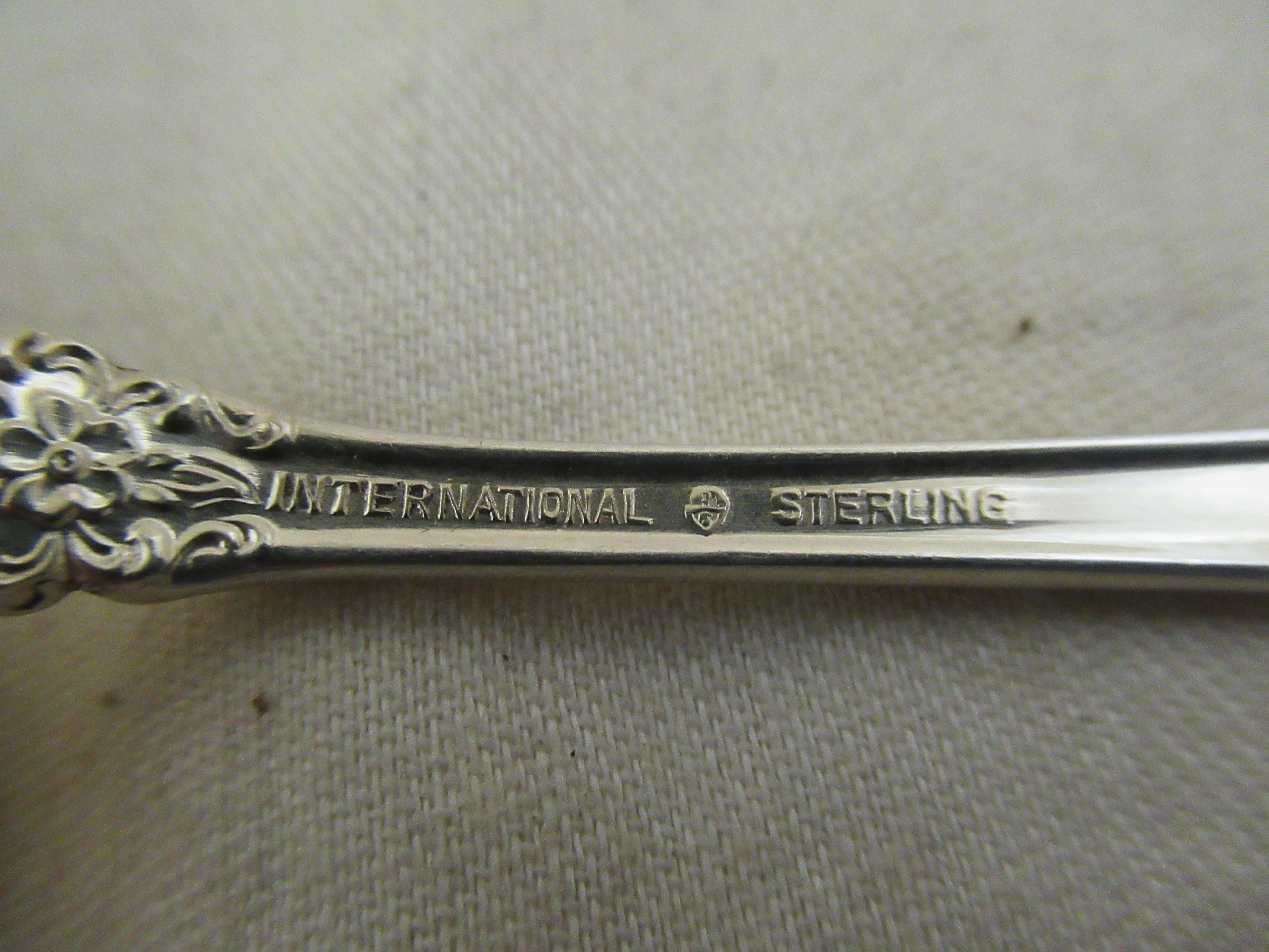 Mid-20th Century STERLING SILVER Set of 8 SWEETMEAT or CAKE FORKS - PRELUDE by INTERNATIONAL For Sale