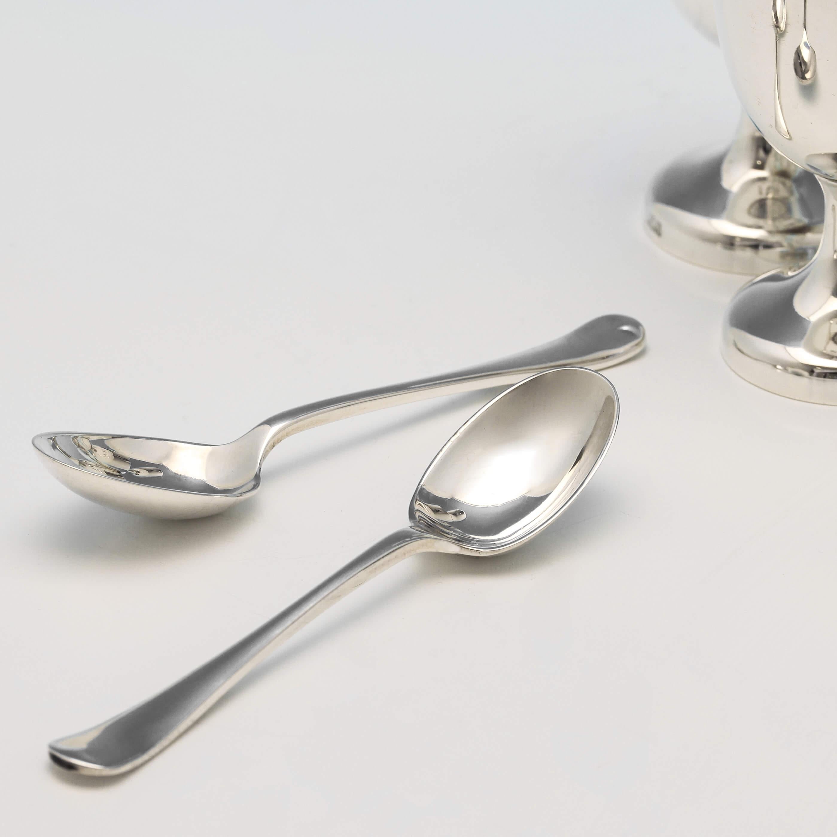 Sterling Silver Set of Egg Cups and Spoons In Excellent Condition In London, London