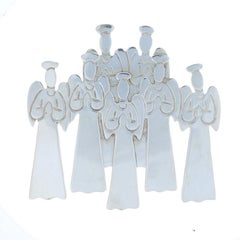 Sterling Silver Seven Praying Angels Brooch/Pendant - 925 Pin