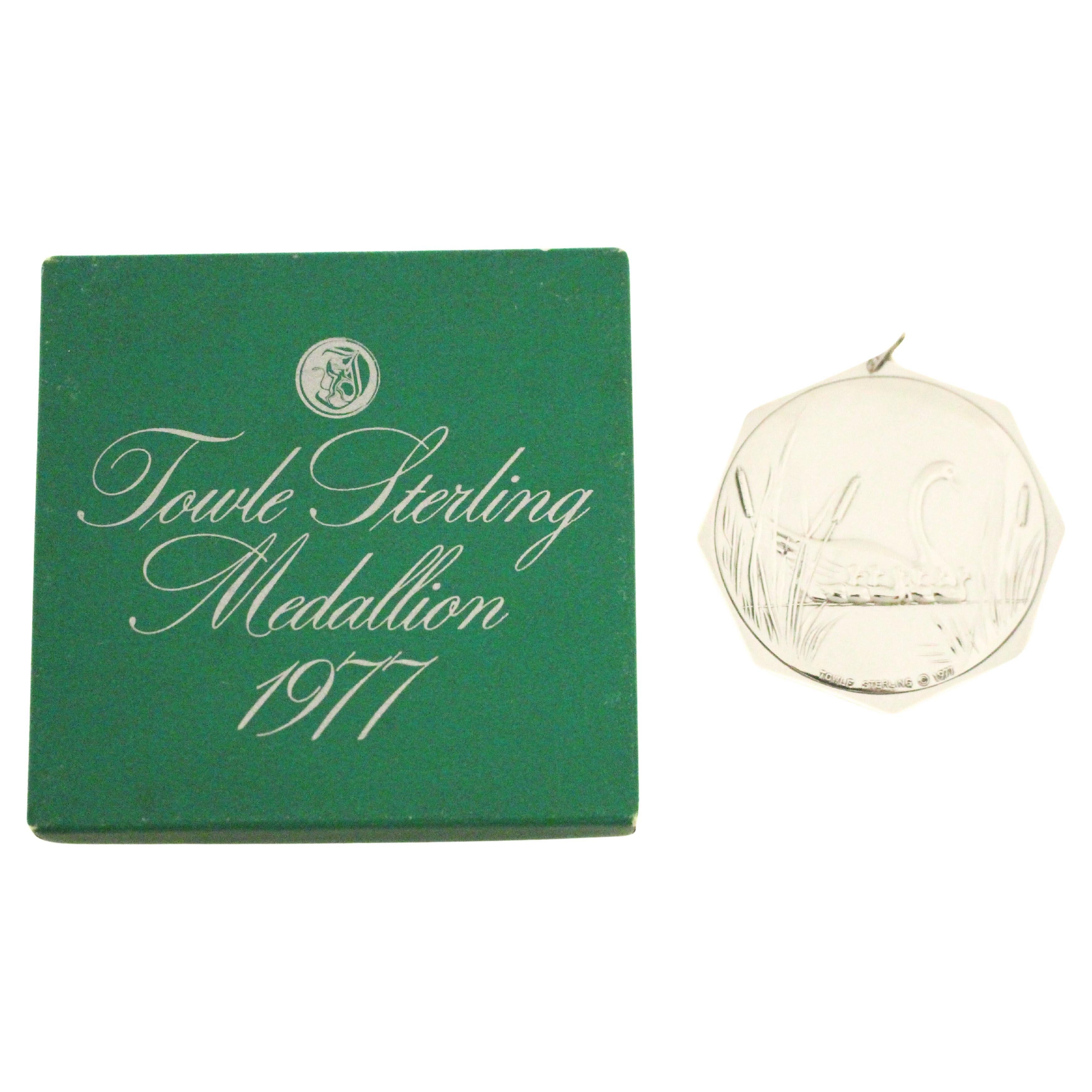 Ornamento natalizio "Sette cigni a nuoto" in argento sterling