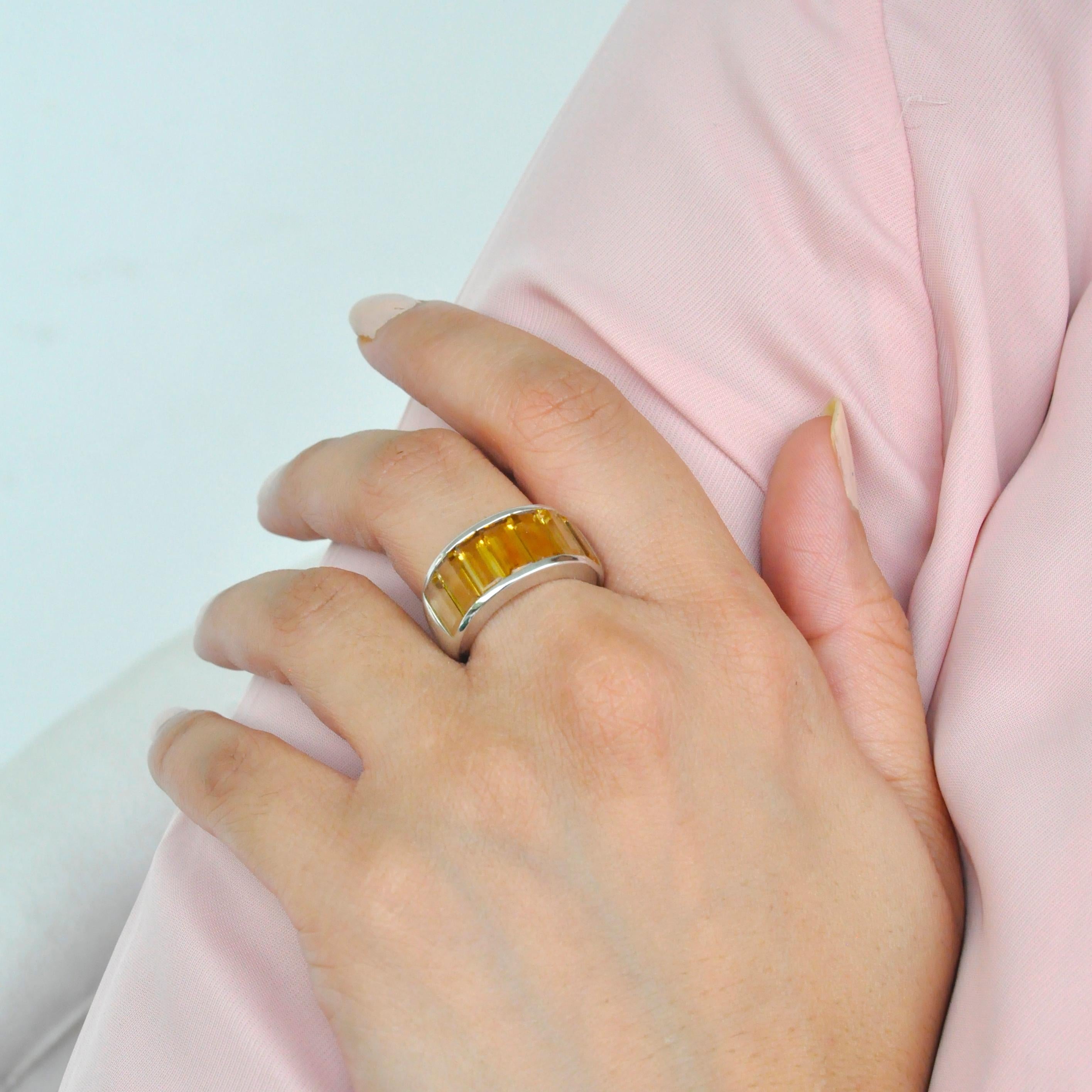 citrine baguette ring